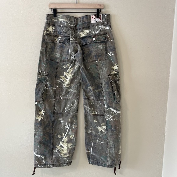 Revice Amelia Pant Oakland Camo Low Rise Relaxed 29 Y2K Ballon NWT NEW abstract - Picture 9 of 12